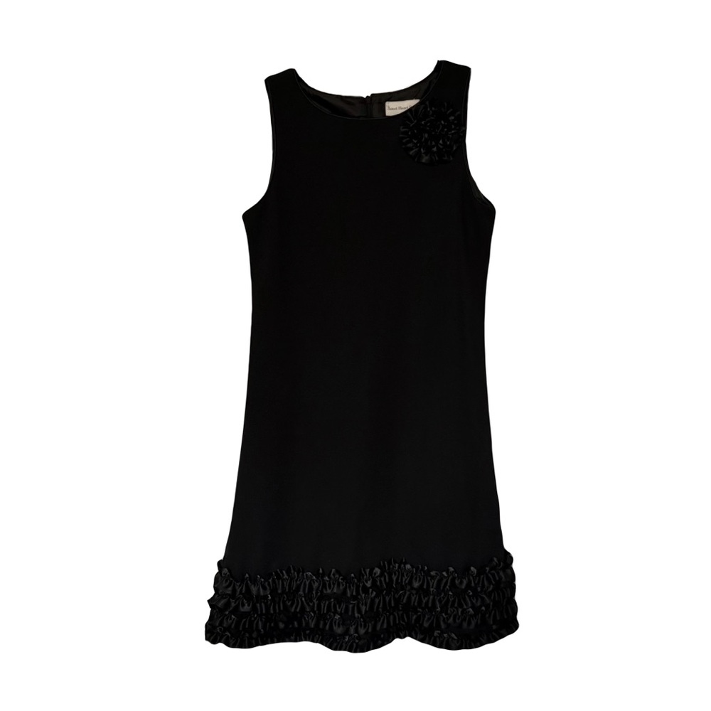 Black Sweet Heart Rose Dress w/ Flower Detail